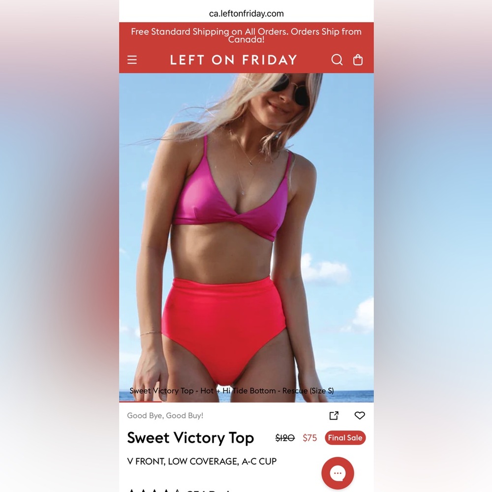 BNWT Left on Friday Sweet Victory Top. Large. Hot pink.